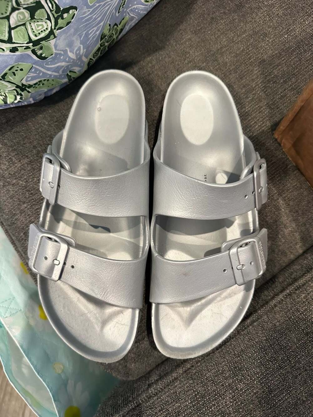 Birkenstock Arizona EVA Metallic Silver Sandals